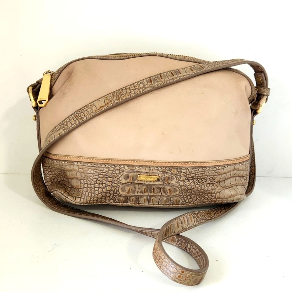 Brahmin Haley Natural Sedona beige Leather Crossbody bag